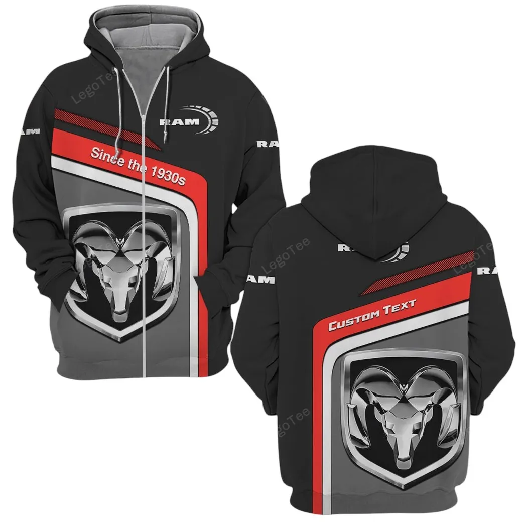 Ram Truck Hoodie mit reißverschluss, Allover-Druck Hoodie Ram Truck Fan CAR11103032562