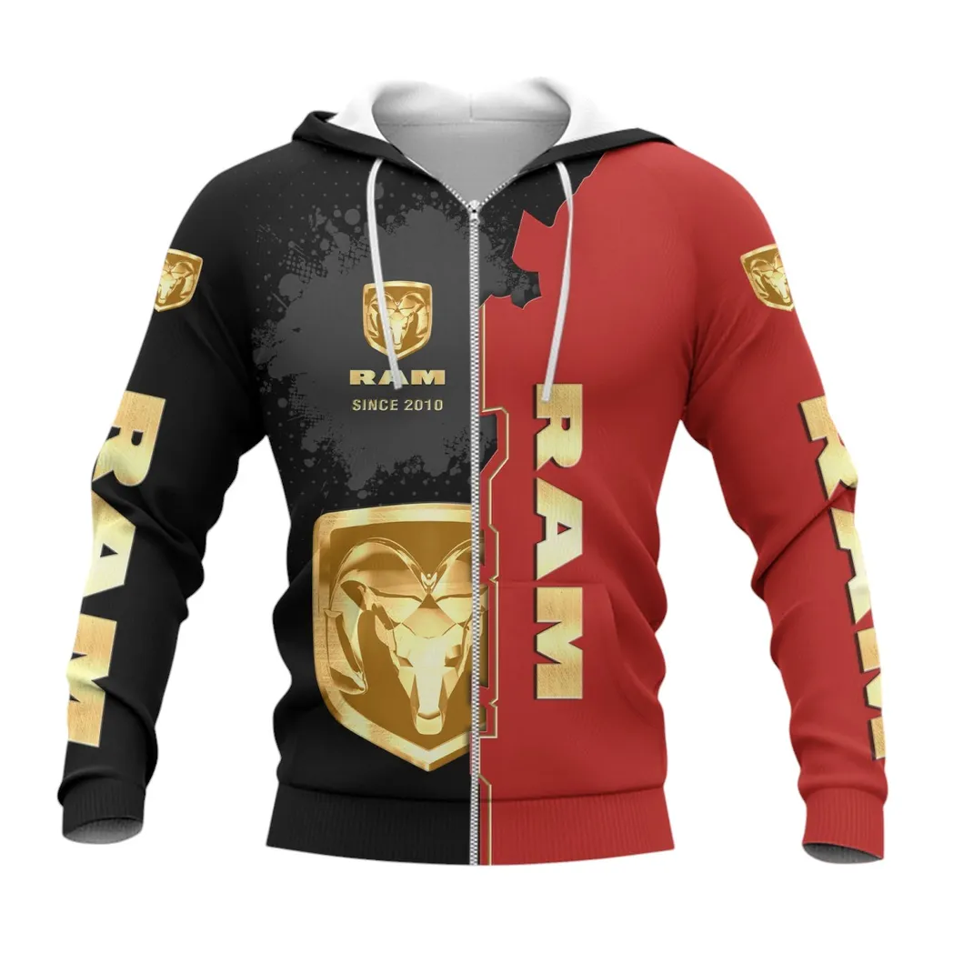 Ram Truck Hoodie mit reißverschluss, Allover-Druck Hoodie Ram Truck Fan CAR44021725077-3