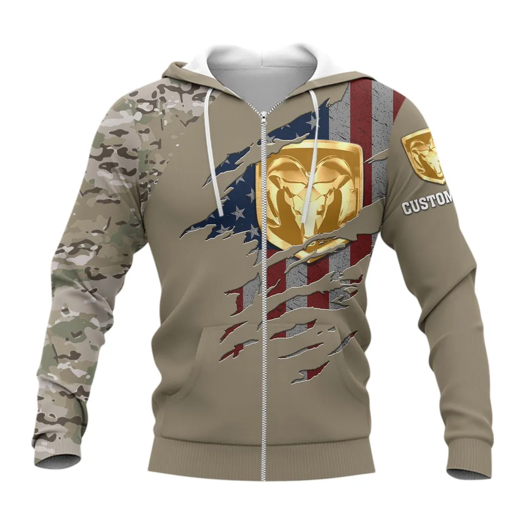 Ram Truck Hoodie mit reißverschluss, Allover-Druck Hoodie Ram Truck Fan CAR46021725088-3