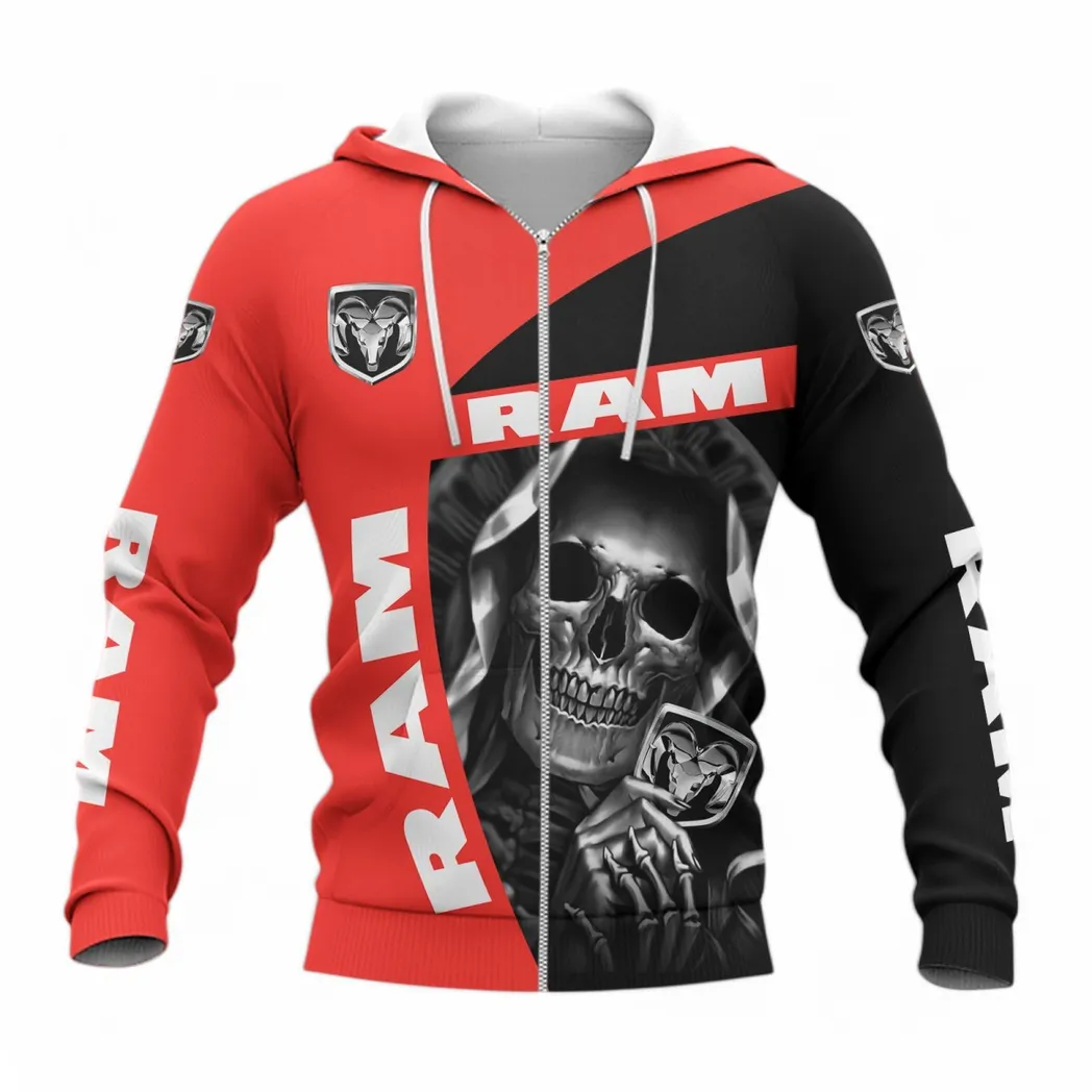 Ram Truck Hoodie mit reißverschluss, Allover-Druck Hoodie Ram Truck Fan CAR6702212587