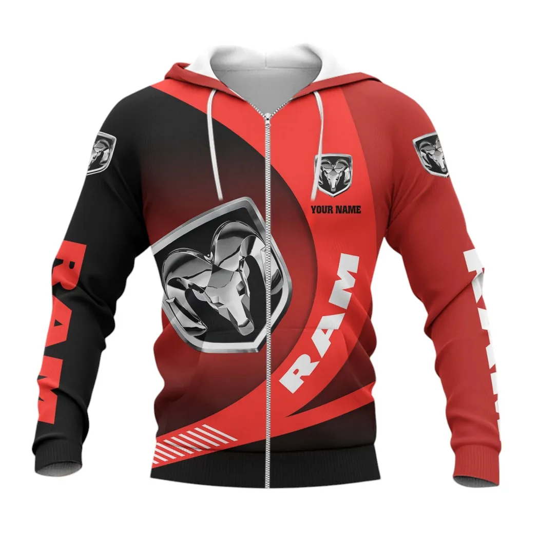 Ram Truck Hoodie mit reißverschluss, Allover-Druck Hoodie Ram Truck Fan CAR7402222558