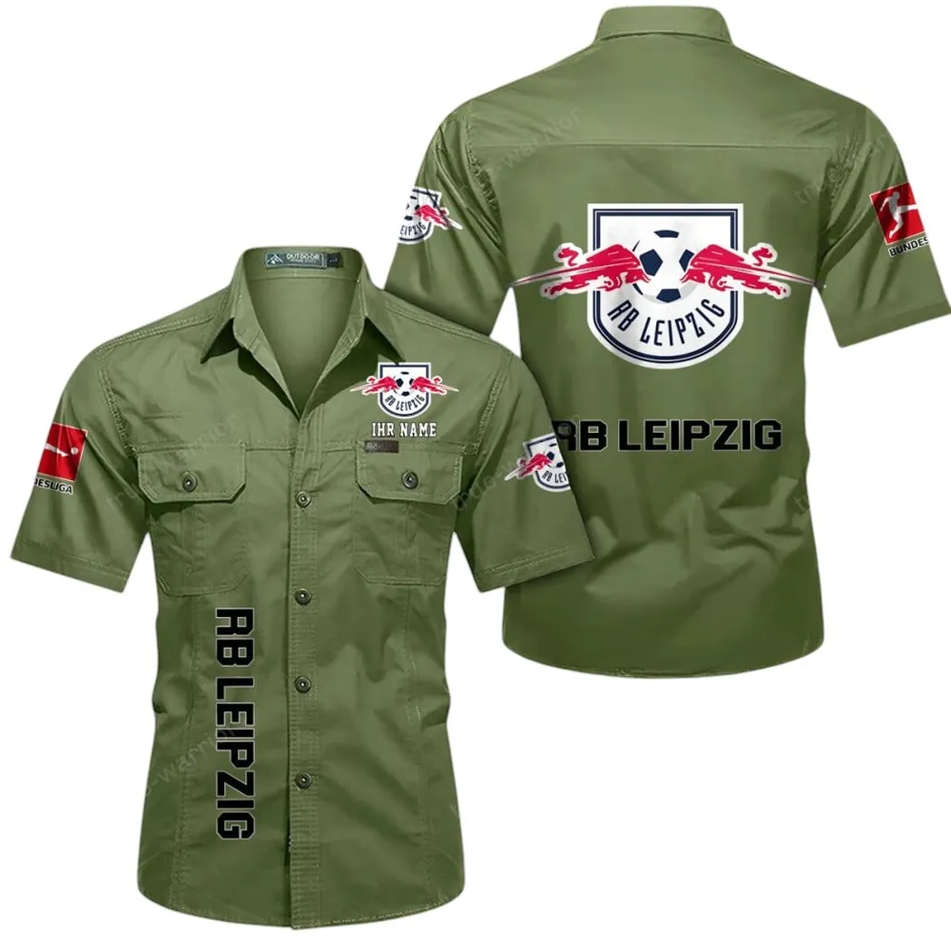 RB Leipzig Hemd mit kurzen Ärmeln, All-Over-Print Kurzarmhemd BDE11052625259 - Fruchtgrün