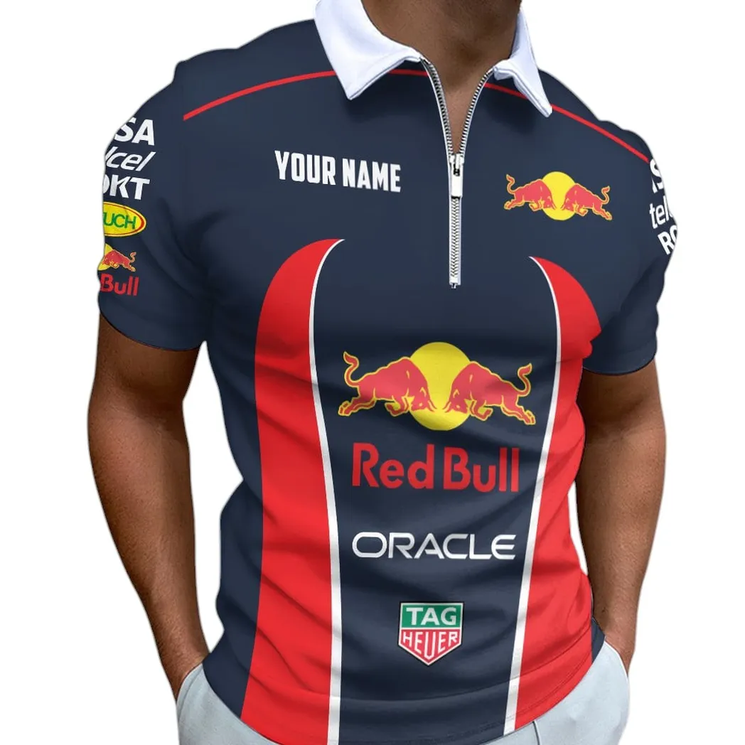 Red Bull Racing Poloshirt mit Reißverschluss, All Over Print Shirt Red Bull Racing CAR41204112504