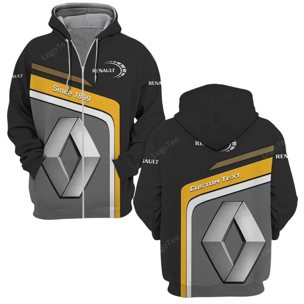 Renault Hoodie mit reißverschluss, Allover-Druck Hoodie Renault Fan CAR11103032563
