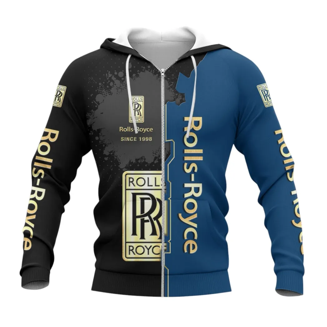 Rolls Royce Hoodie mit reißverschluss, Allover-Druck Hoodie Rolls Royce Fan CAR44021725079-3