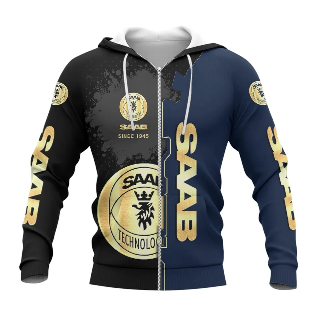 saab automobile hoodie mit reiverschluss allover druck hoodie saab automobile fan car44021725080 3 ybhib