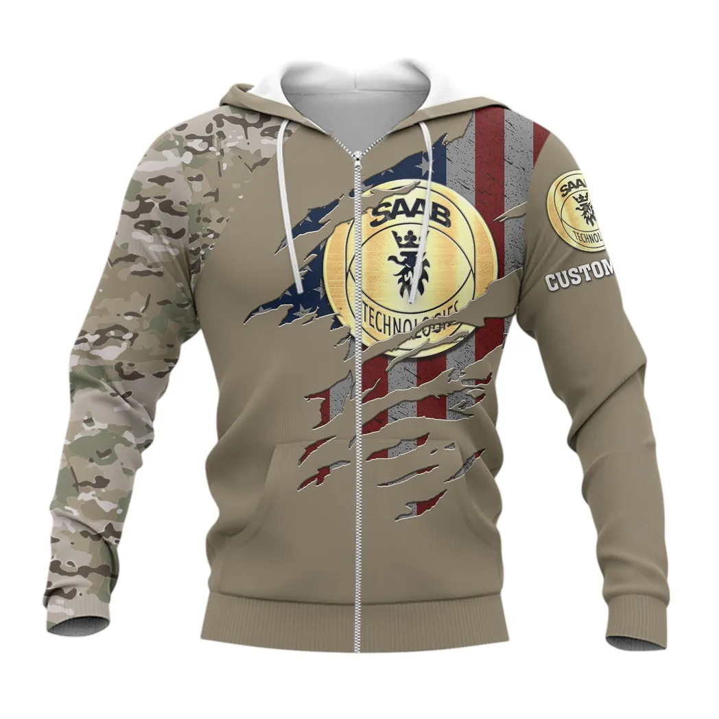 Saab Automobile Hoodie mit reißverschluss, Allover-Druck Hoodie Saab Automobile Fan CAR46021725093-3