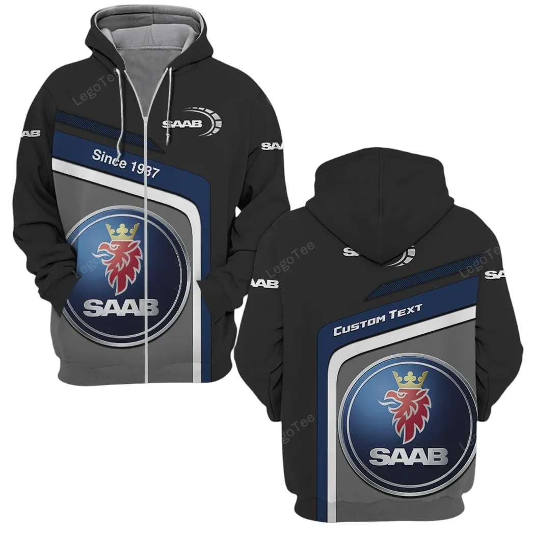 saab hoodie mit reiverschluss allover druck hoodie saab fan car11103032565 h3gi8