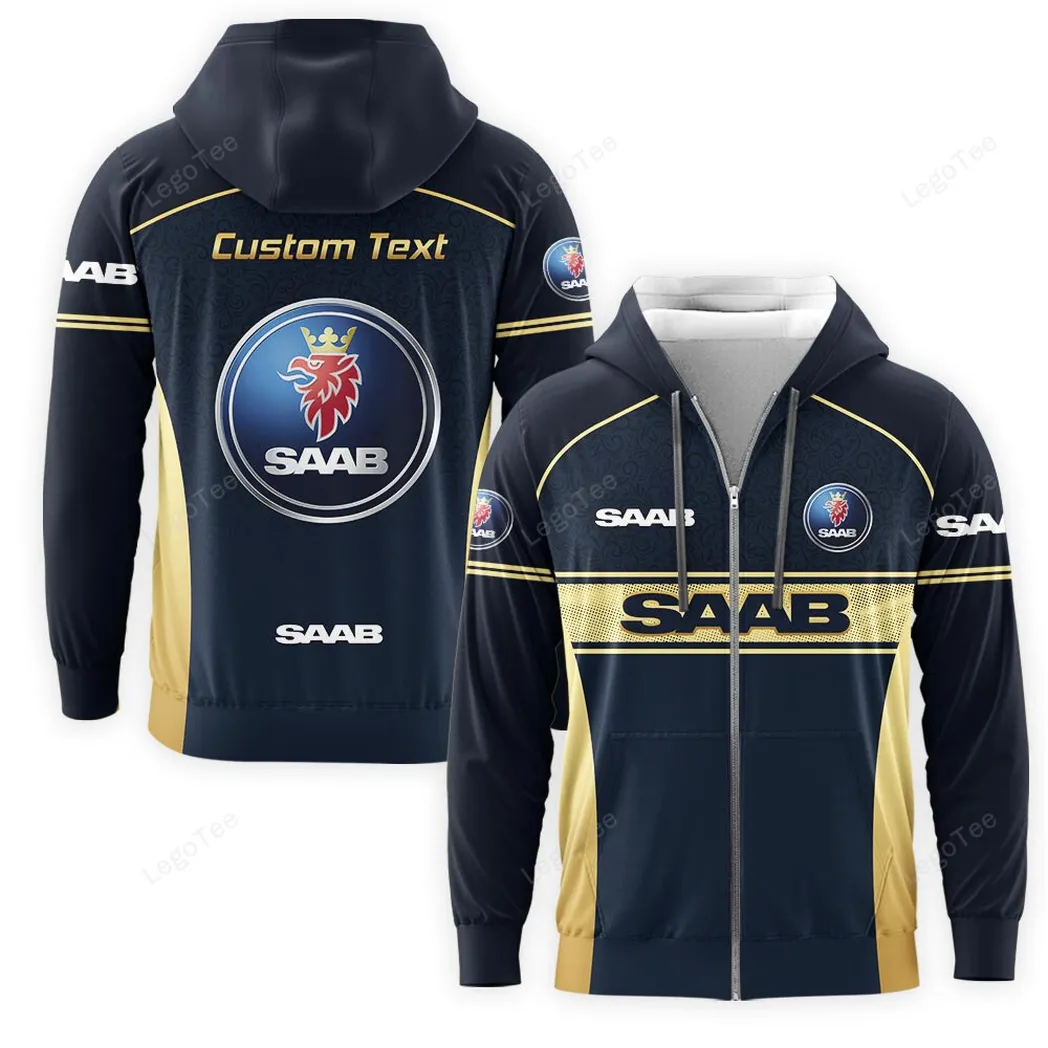 Saab Hoodie mit reißverschluss, Allover-Druck Hoodie Saab Fan CAR137021325952-6