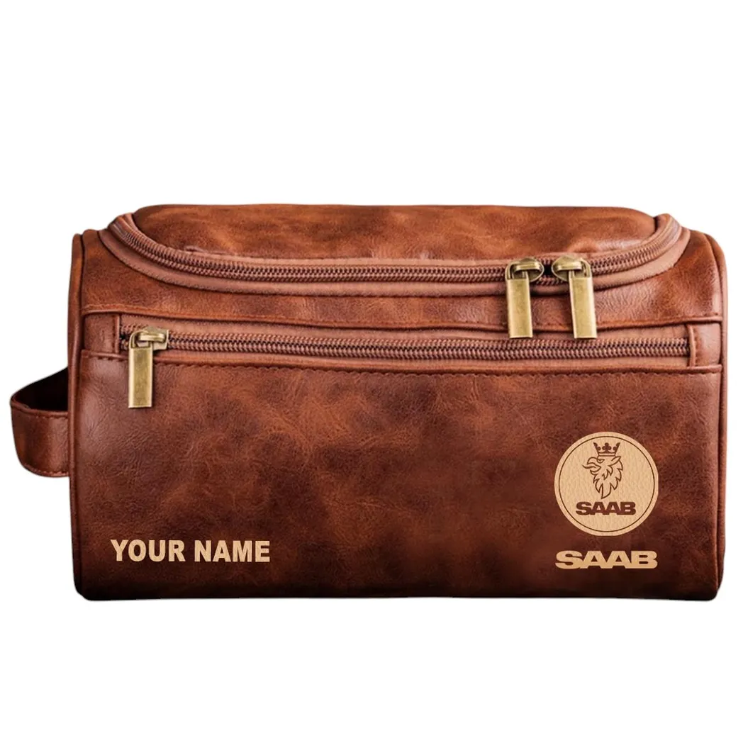 saab ledertasche personalisierte kulturtasche rotbraun car44005072552 qbocz