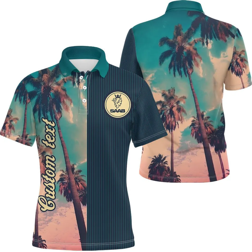 saab vintage poloshirt mit palmen personalisiert poloshirt mit allover autodruck car431041625419 wbjub