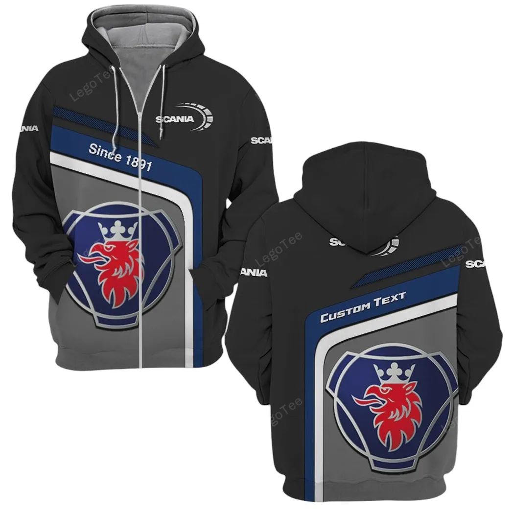 Scania Hoodie mit reißverschluss, Allover-Druck Hoodie Scania Fan CAR11103032566