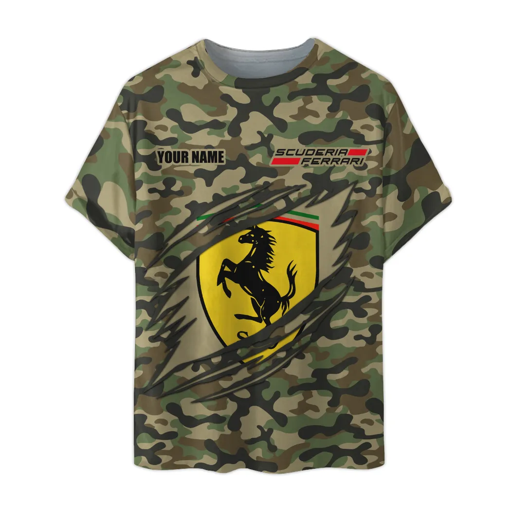 scuderia ferrari f1 t shirt im camouflage stil oversized hemd car210040825752 01h4w