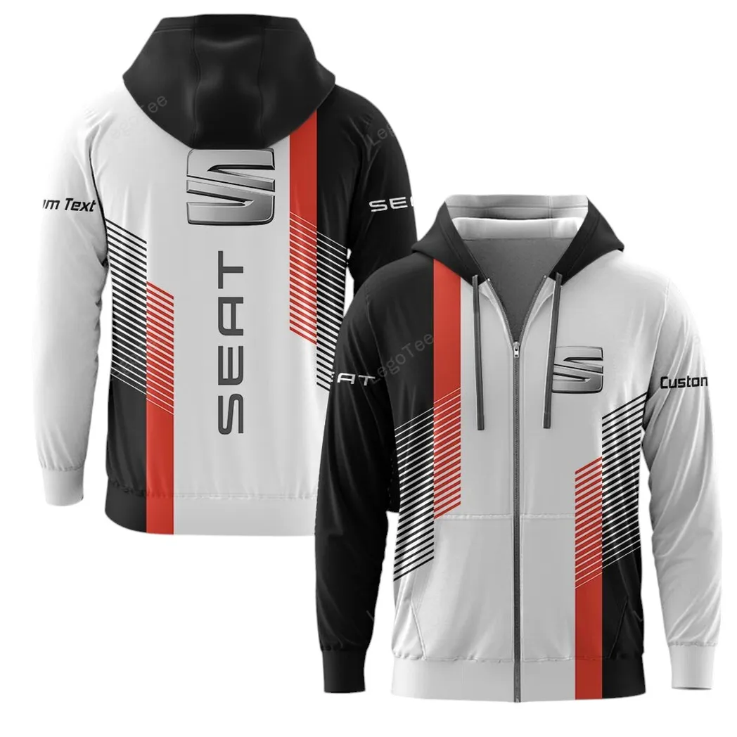 Seat Hoodie mit reißverschluss, Allover-Druck Hoodie Seat Fan CAR10703122567