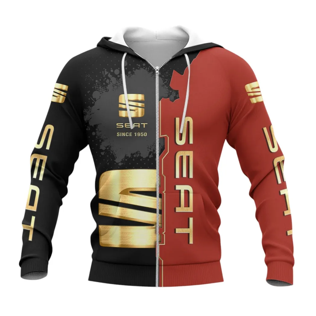 Seat Hoodie mit reißverschluss, Allover-Druck Hoodie Seat Fan CAR44021725082-3