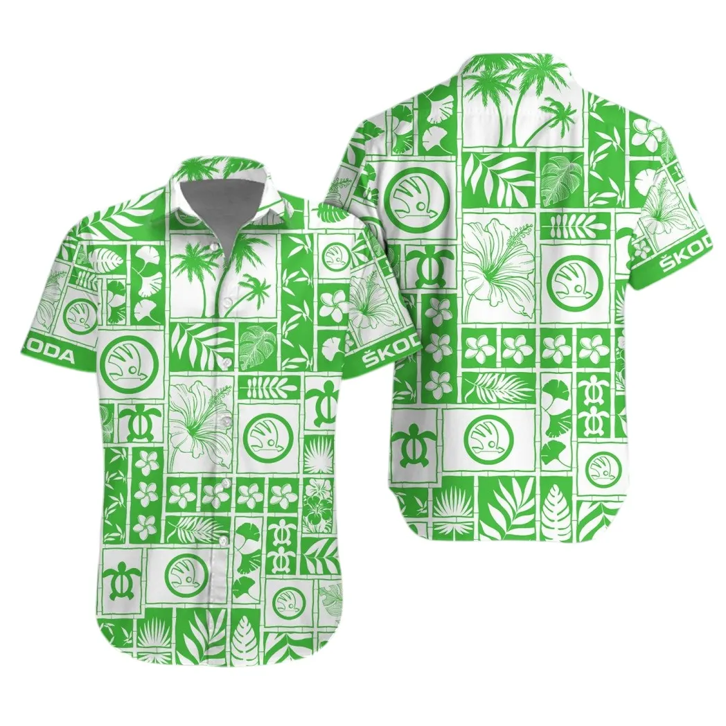 skoda auto hawaiihemd fr mnner hawaiian shirt fr skoda auto fan car35021425109 1