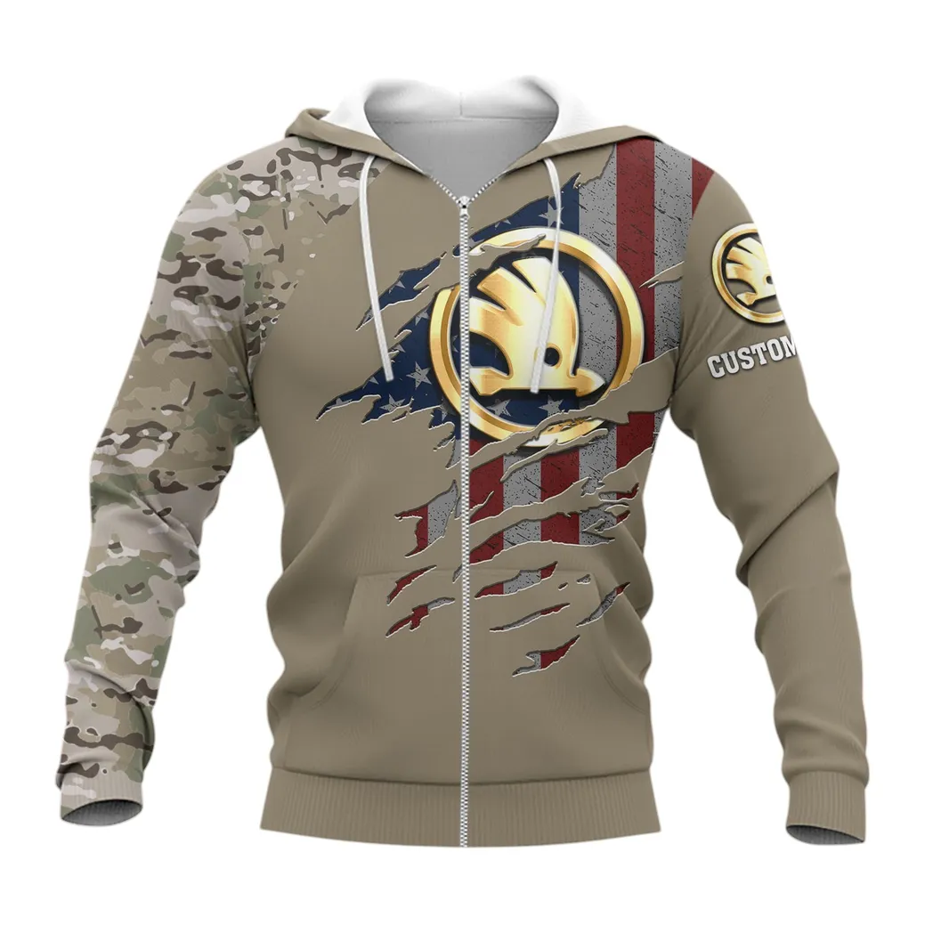 Skoda Auto Hoodie mit reißverschluss, Allover-Druck Hoodie Skoda Auto Fan CAR46021725096-3