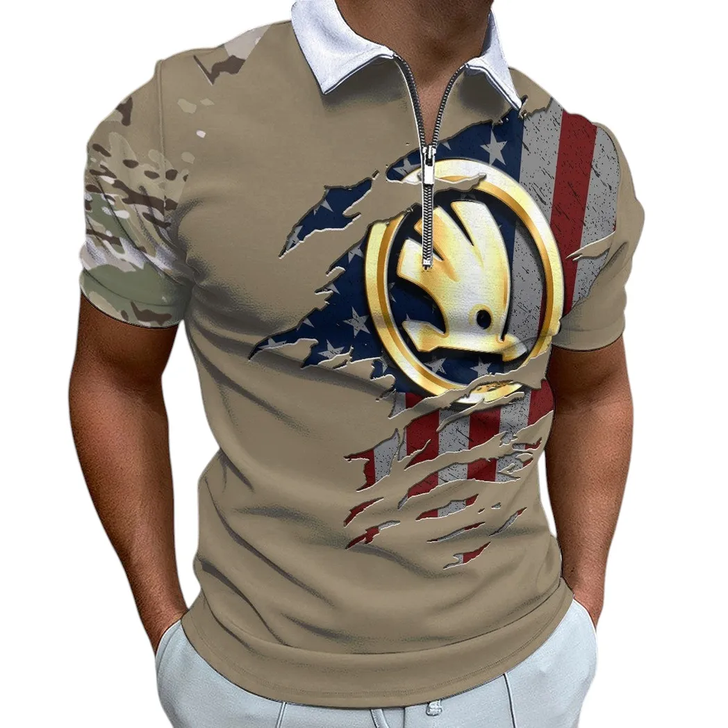 Skoda Auto Poloshirt mit Reißverschluss, Geschenk für Skoda Auto Fan CAR340213063-1