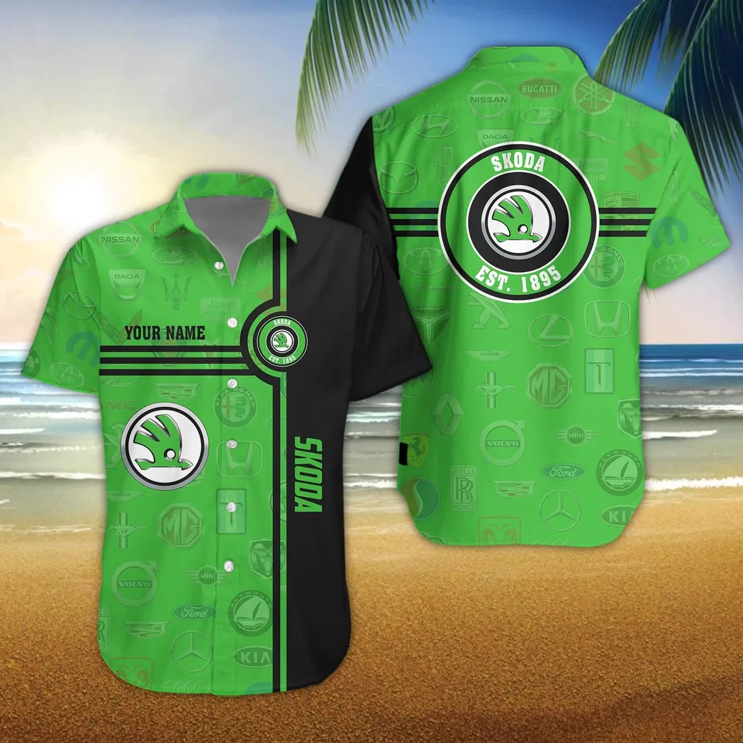 skoda hawaiihemd fr mnner all logo geschenk fr skoda fan car174022525019