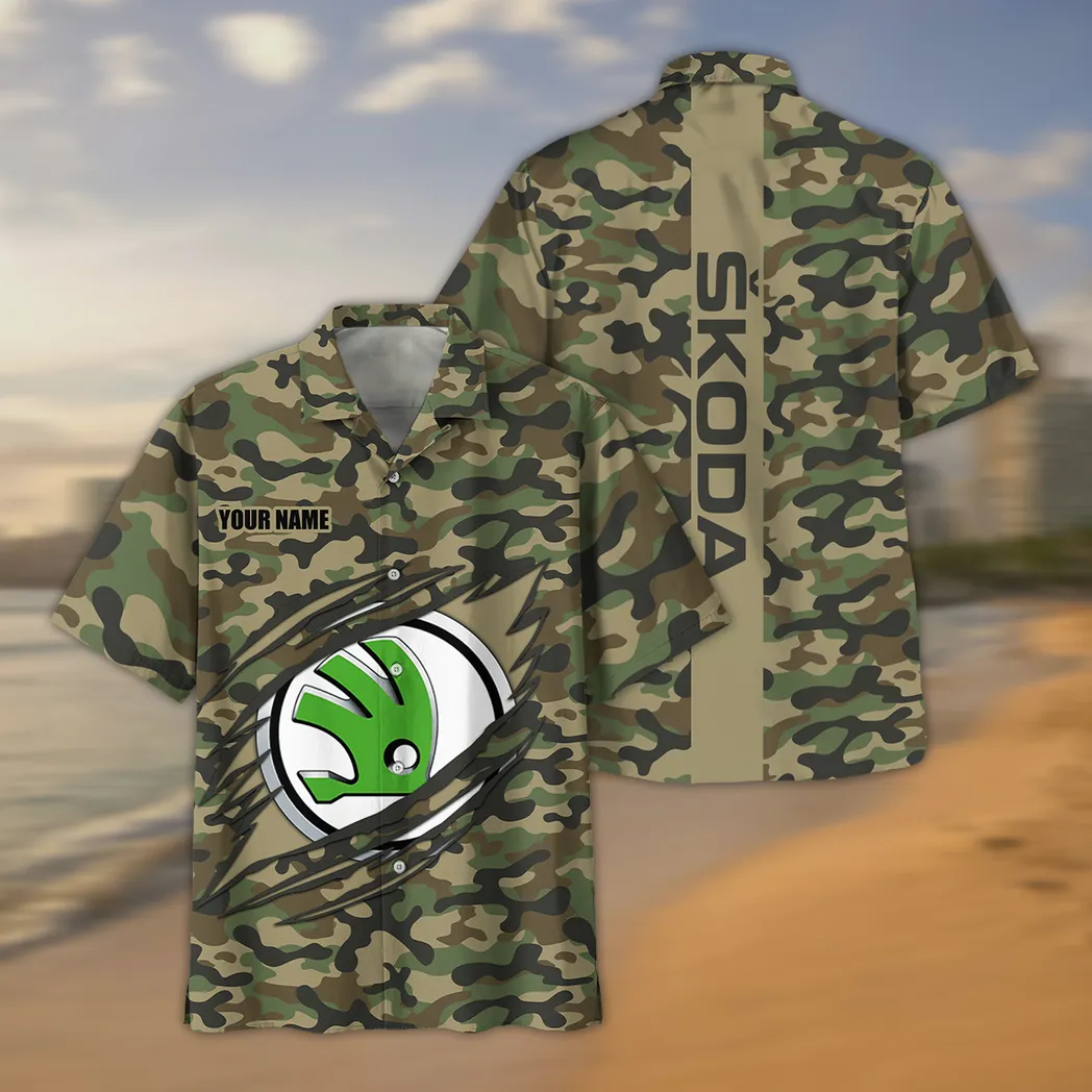 skoda hawaiihemd im camouflage stil oversized car210040825735 olpma