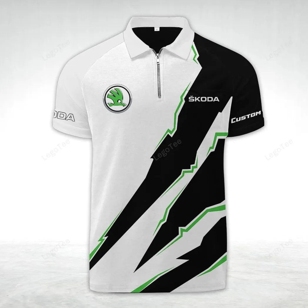 skoda poloshirt mit reiverschluss geschenk fr skoda fan car128021025077 nszlt