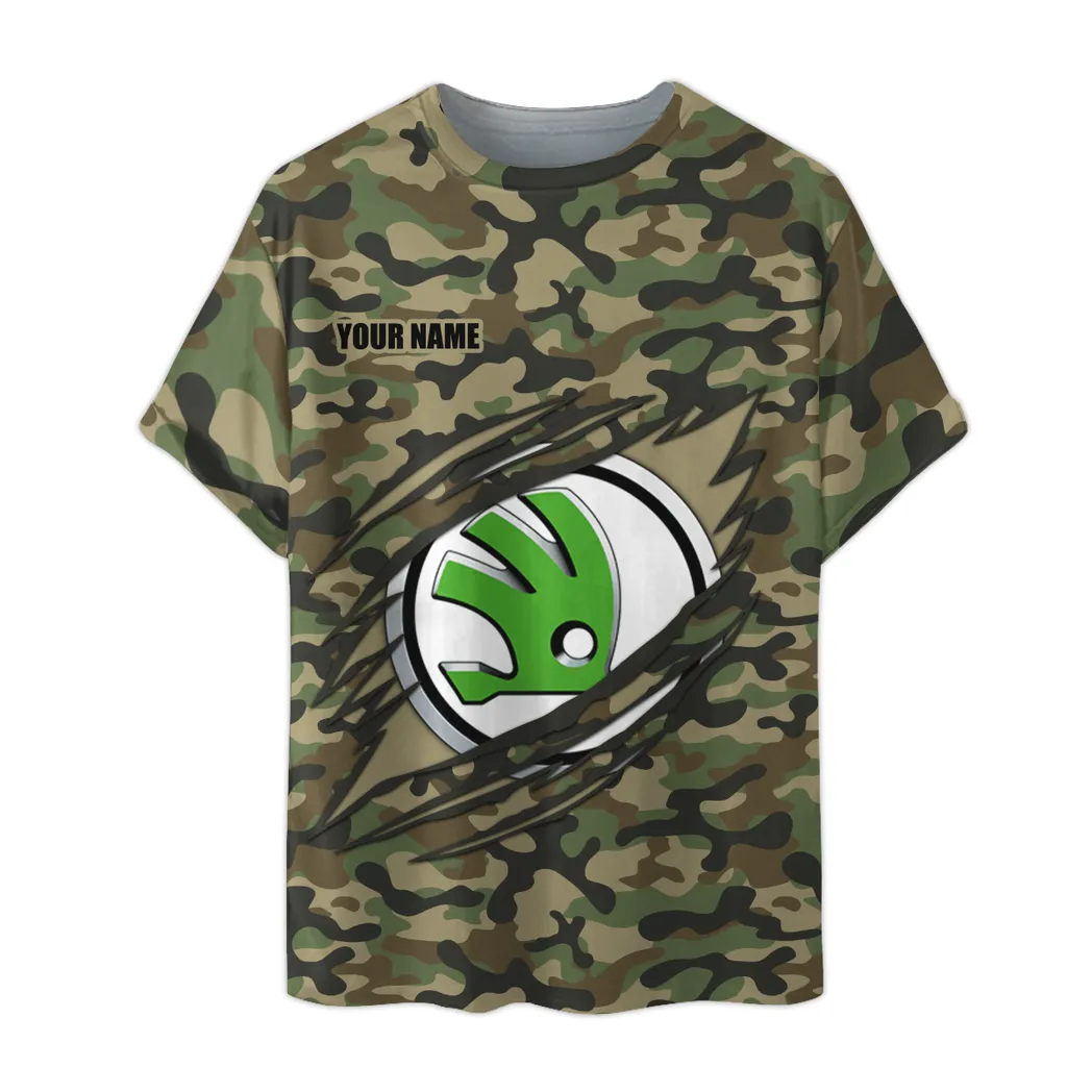 skoda t shirt im camouflage stil oversized hemd car210040825735 quc7h