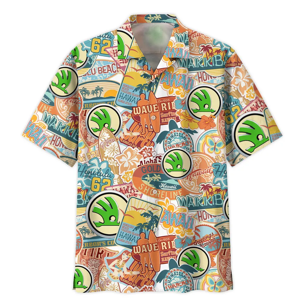 Skoda Vintage Hawaiian Shirts For Men, Geschenk für Skoda Fan CAR202031225382