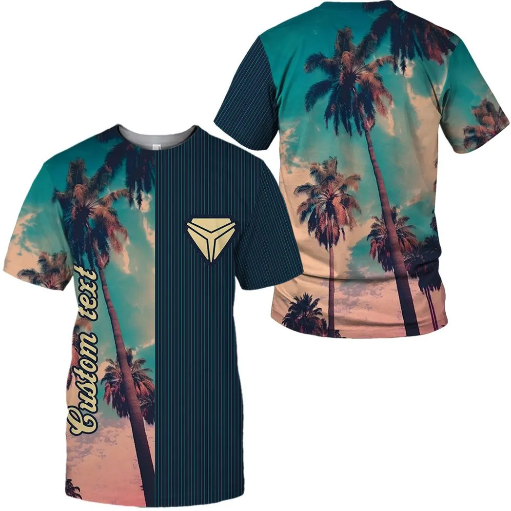 Slingshort Vintage T-Shirt mit Palmen, Personalisiert Hemd CAR431041625414