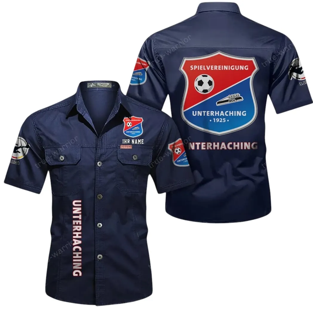 SpVgg Unterhaching Hemd mit kurzen Ärmeln, All-Over-Print Kurzarmhemd BDE11052625273 - Dunkelblau