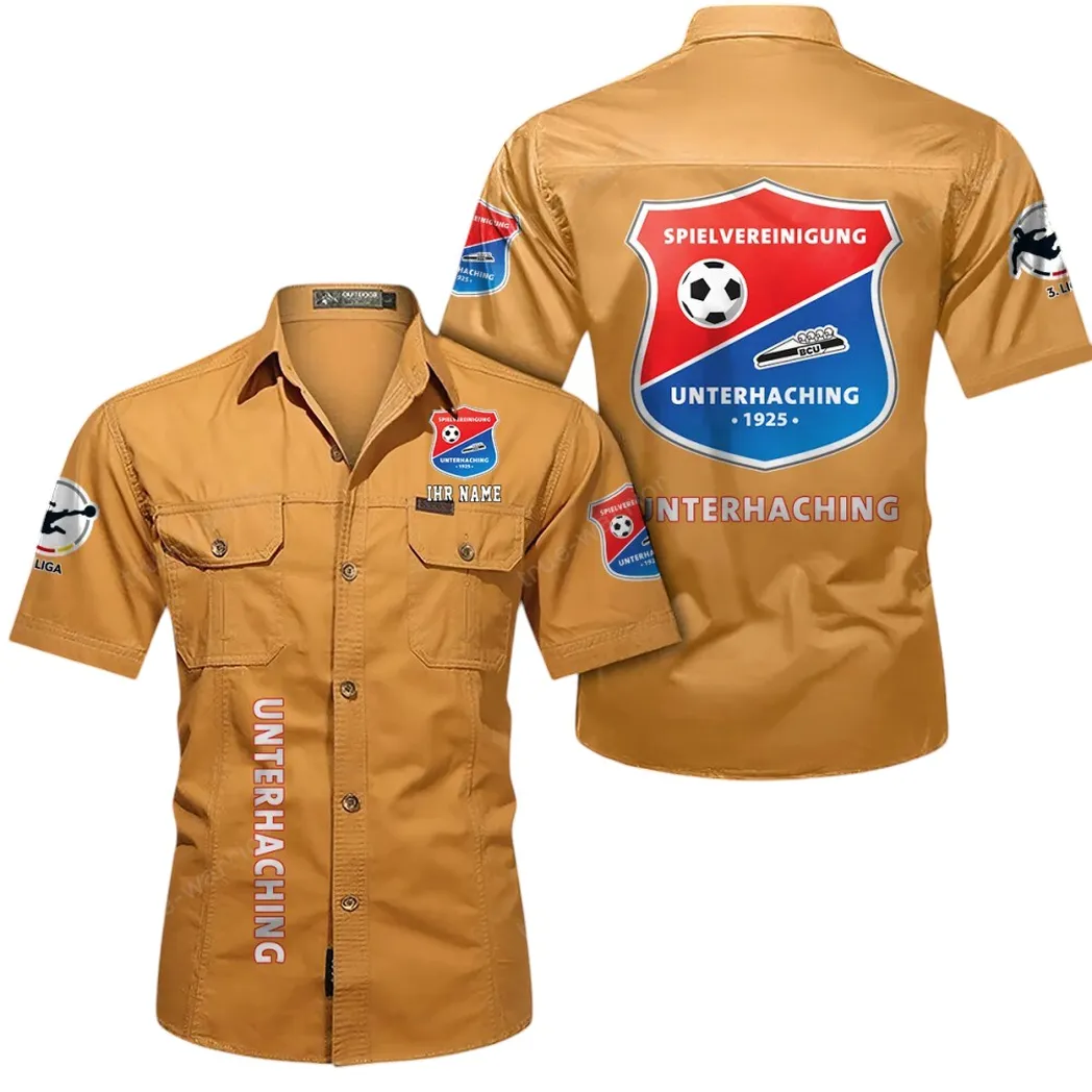 SpVgg Unterhaching Hemd mit kurzen Ärmeln, All-Over-Print Kurzarmhemd BDE11052625273 - Gelb-Orange