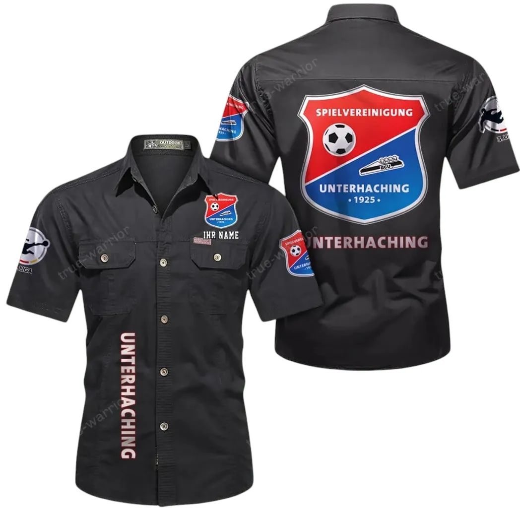 SpVgg Unterhaching Hemd mit kurzen Ärmeln, All-Over-Print Kurzarmhemd BDE11052625273 - Schwarz