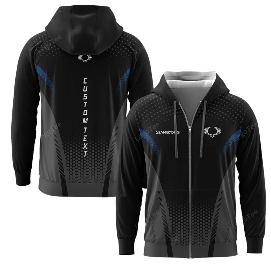 SsangYong Motor Hoodie mit reißverschluss, Allover-Druck Hoodie SsangYong Motor Fan CAR10803122570