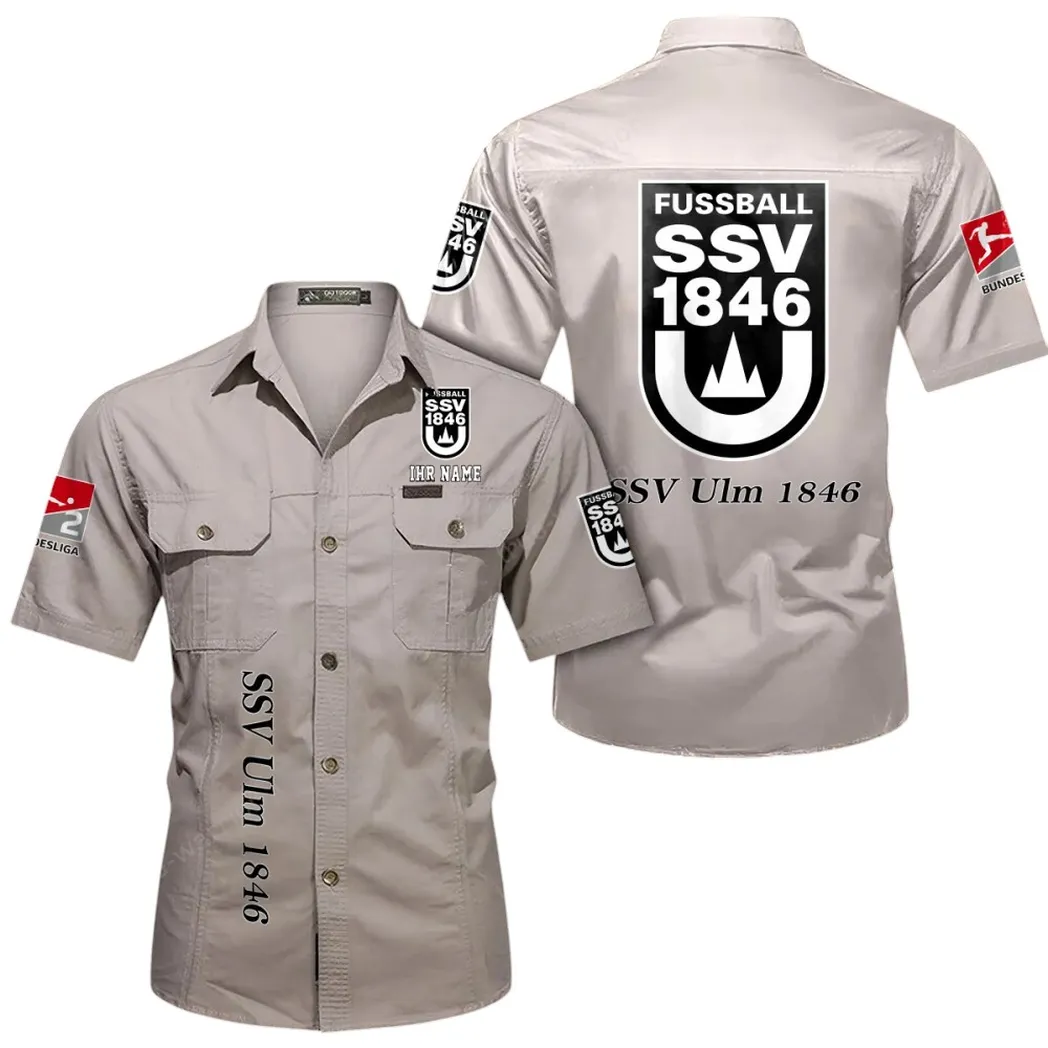 SSV Ulm 1846 Hemd mit kurzen Ärmeln, All-Over-Print Kurzarmhemd BDE11052625251 - Beige