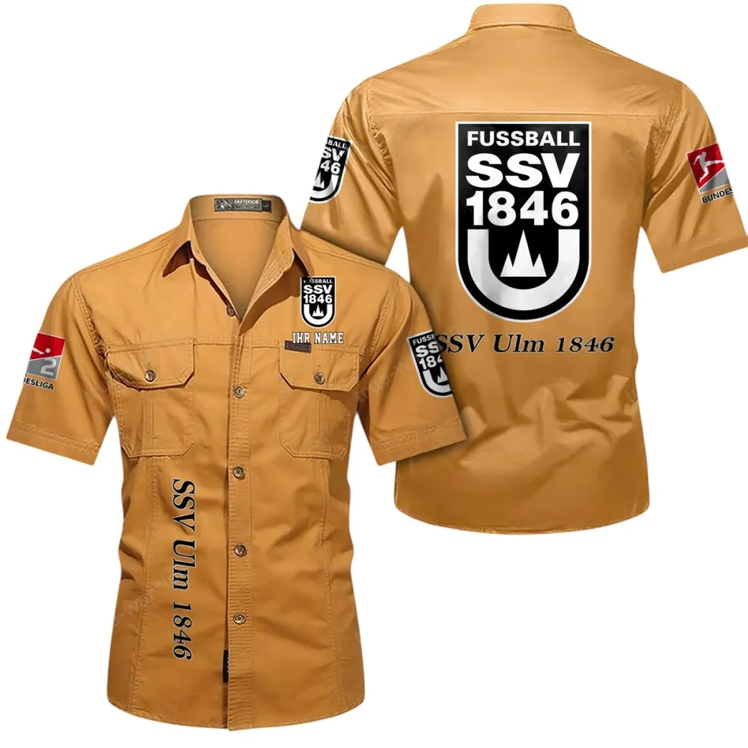 SSV Ulm 1846 Hemd mit kurzen Ärmeln, All-Over-Print Kurzarmhemd BDE11052625251 - Gelb-Orange