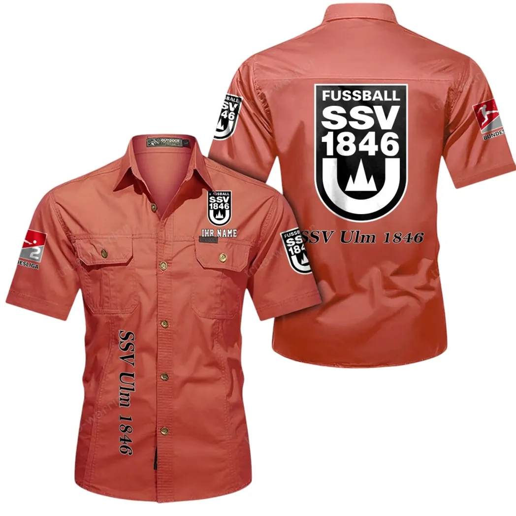 SSV Ulm 1846 Hemd mit kurzen Ärmeln, All-Over-Print Kurzarmhemd BDE11052625251 - Rot