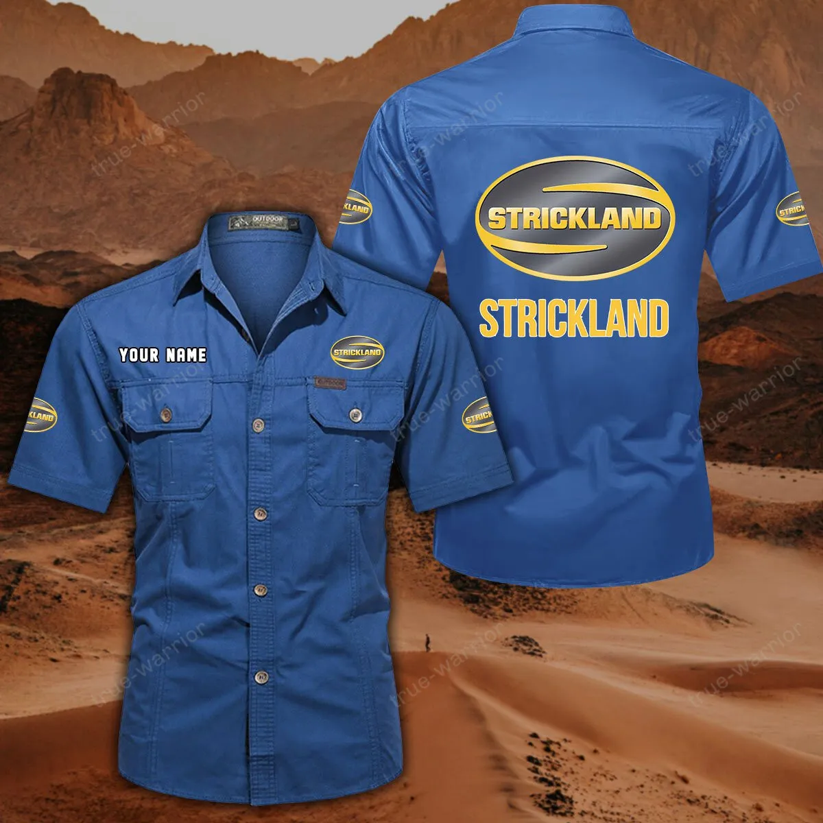 strickland hemd mit kurzen rmeln all over print kurzarmhemd car444052625939 cowboyblau 8mpav