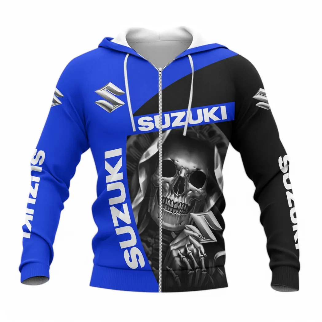 Suzuki Blue Hoodie mit reißverschluss, Allover-Druck Hoodie Suzuki Blue Fan CAR6702212573