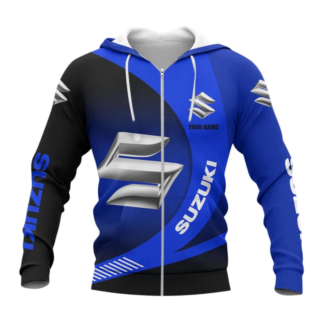 Suzuki Blue Hoodie mit reißverschluss, Allover-Druck Hoodie Suzuki Blue Fan CAR7402222565