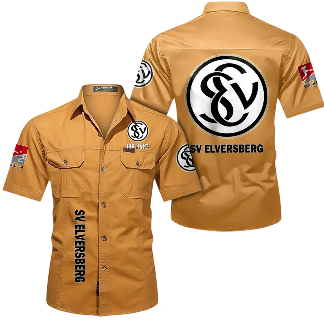 SV 07 Elversberg Hemd mit kurzen Ärmeln, All-Over-Print Kurzarmhemd BDE11052625258 - Gelb-Orange