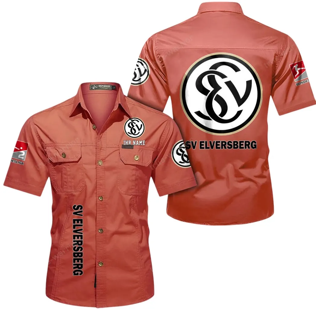 SV 07 Elversberg Hemd mit kurzen Ärmeln, All-Over-Print Kurzarmhemd BDE11052625258 - Rot