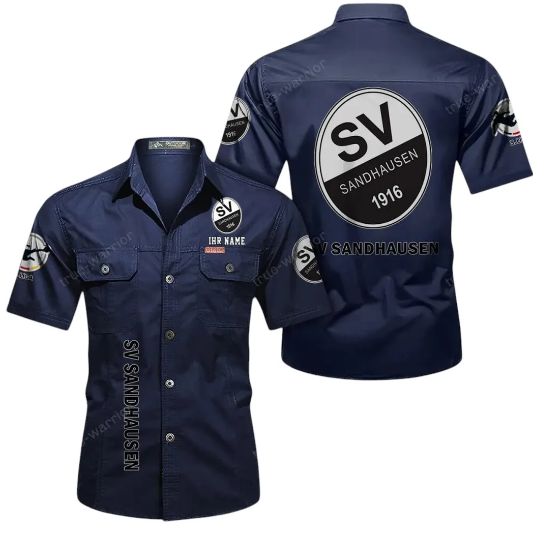 SV Sandhausen Hemd mit kurzen Ärmeln, All-Over-Print Kurzarmhemd BDE11052625238 - Dunkelblau