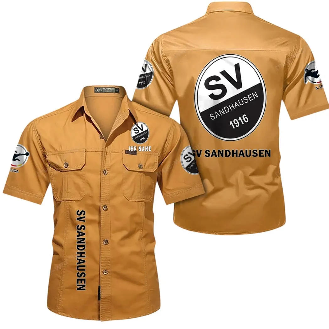 SV Sandhausen Hemd mit kurzen Ärmeln, All-Over-Print Kurzarmhemd BDE11052625238 - Gelb-Orange