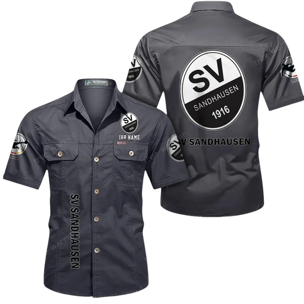 SV Sandhausen Hemd mit kurzen Ärmeln, All-Over-Print Kurzarmhemd BDE11052625238 - Grau