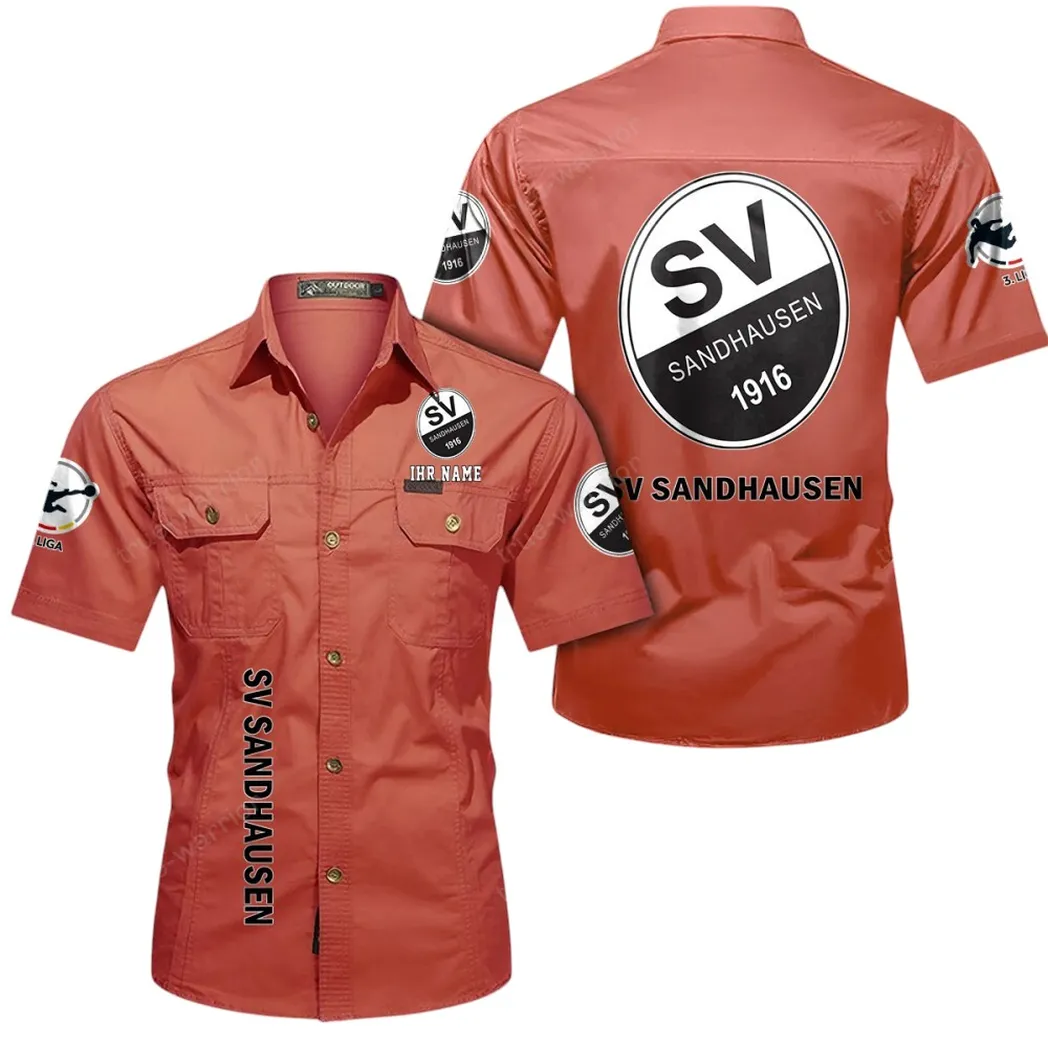 SV Sandhausen Hemd mit kurzen Ärmeln, All-Over-Print Kurzarmhemd BDE11052625238 - Rot