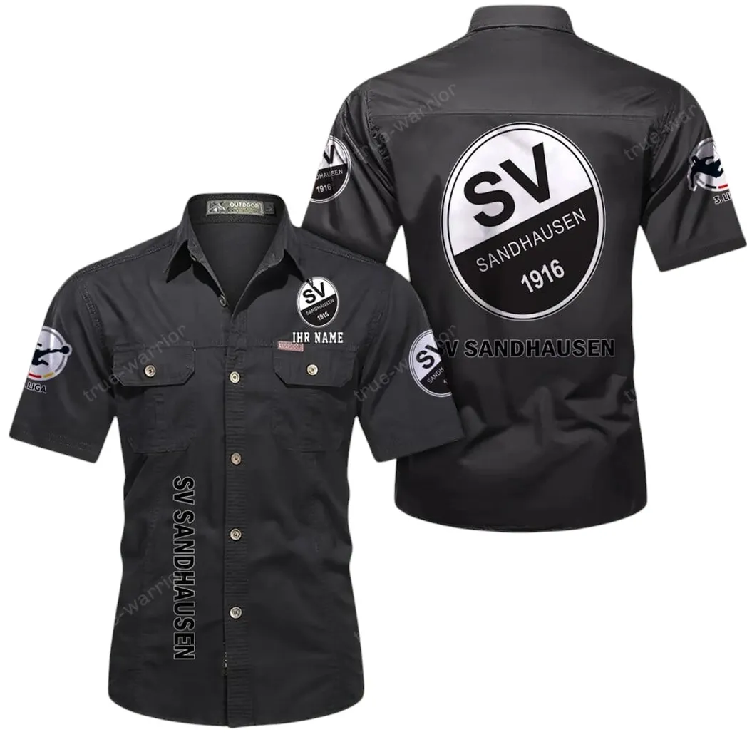SV Sandhausen Hemd mit kurzen Ärmeln, All-Over-Print Kurzarmhemd BDE11052625238 - Schwarz