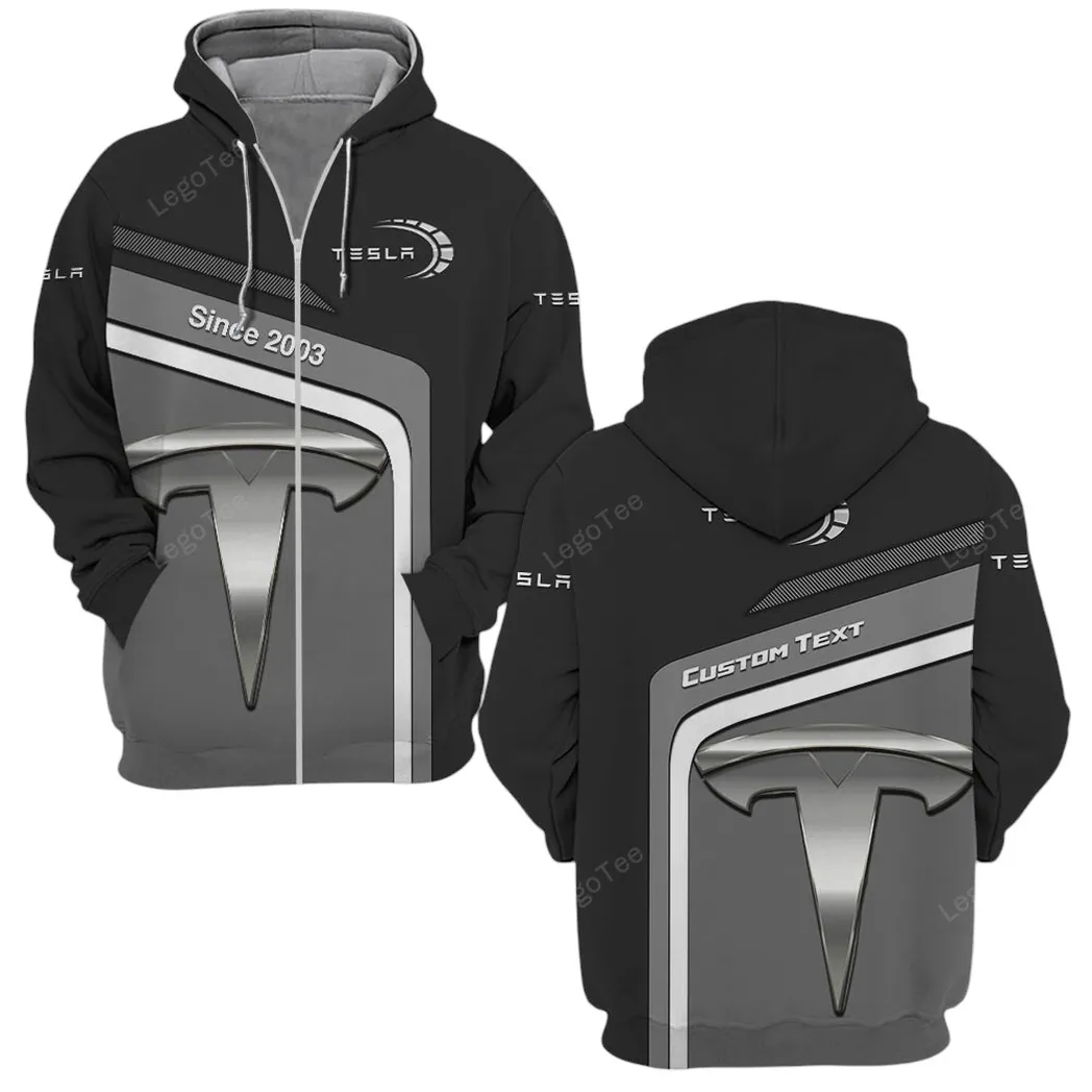 Tesla Hoodie mit reißverschluss, Allover-Druck Hoodie Tesla Fan CAR11103032573