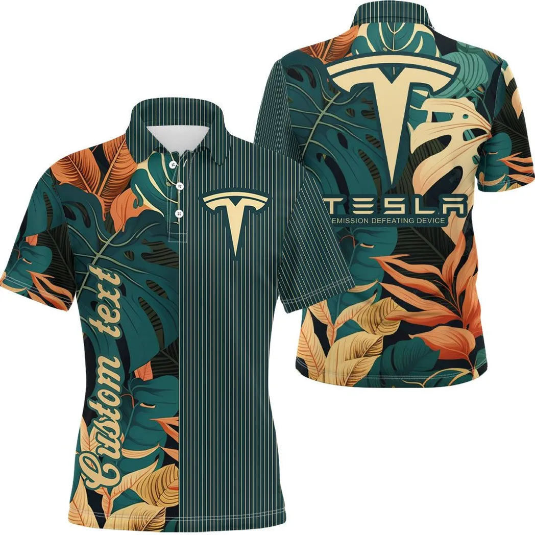 Tesla Motors Vintage Poloshirt Personalisierter Allover-Druck CAR434041725325