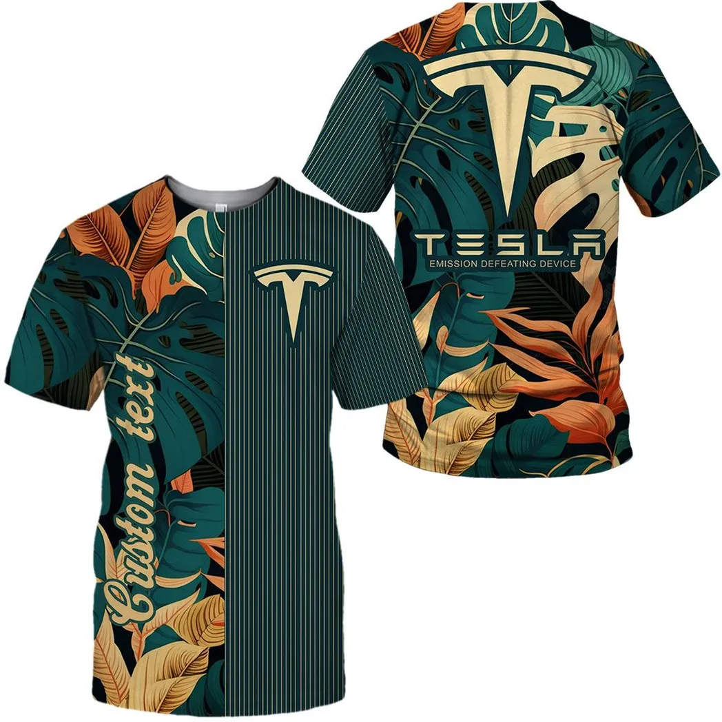 Tesla Motors Vintage T-Shirt, Personalisierter Allover-Druck CAR434041725325