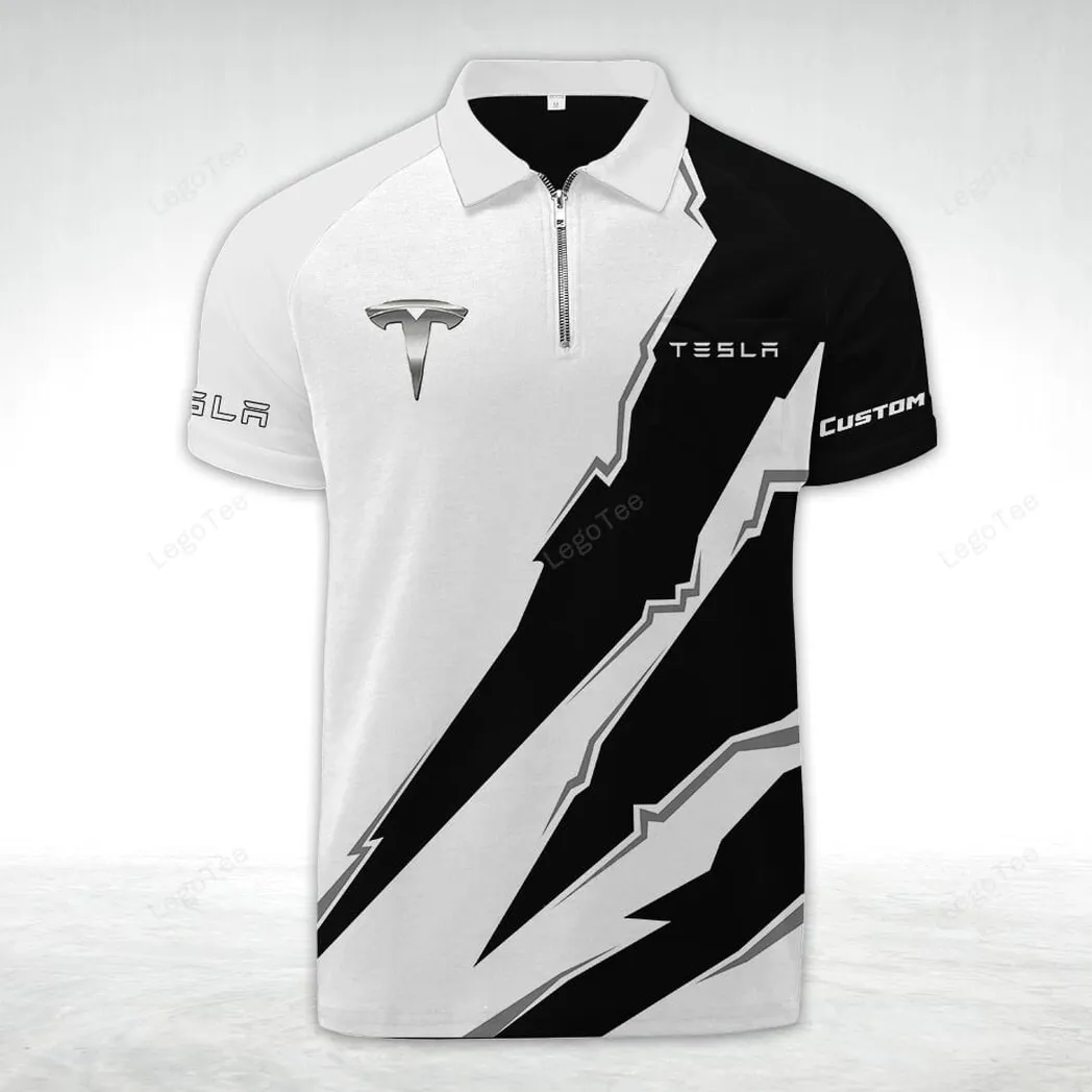tesla poloshirt mit reiverschluss geschenk fr tesla fan car128021025029