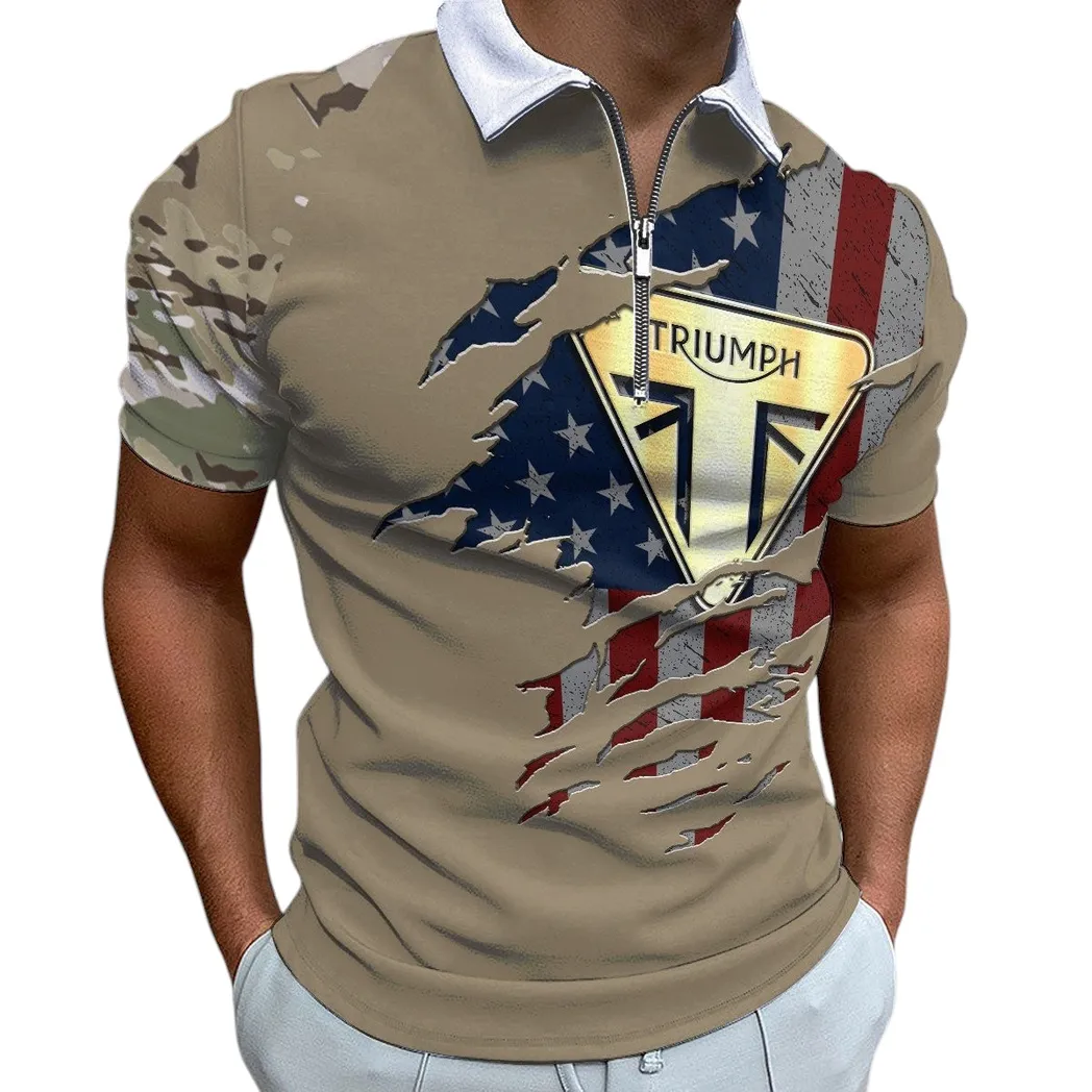 Triumph Motorcycles Poloshirt mit Reißverschluss, Geschenk für Triumph Motorcycles Fan MOTOR340213066-1